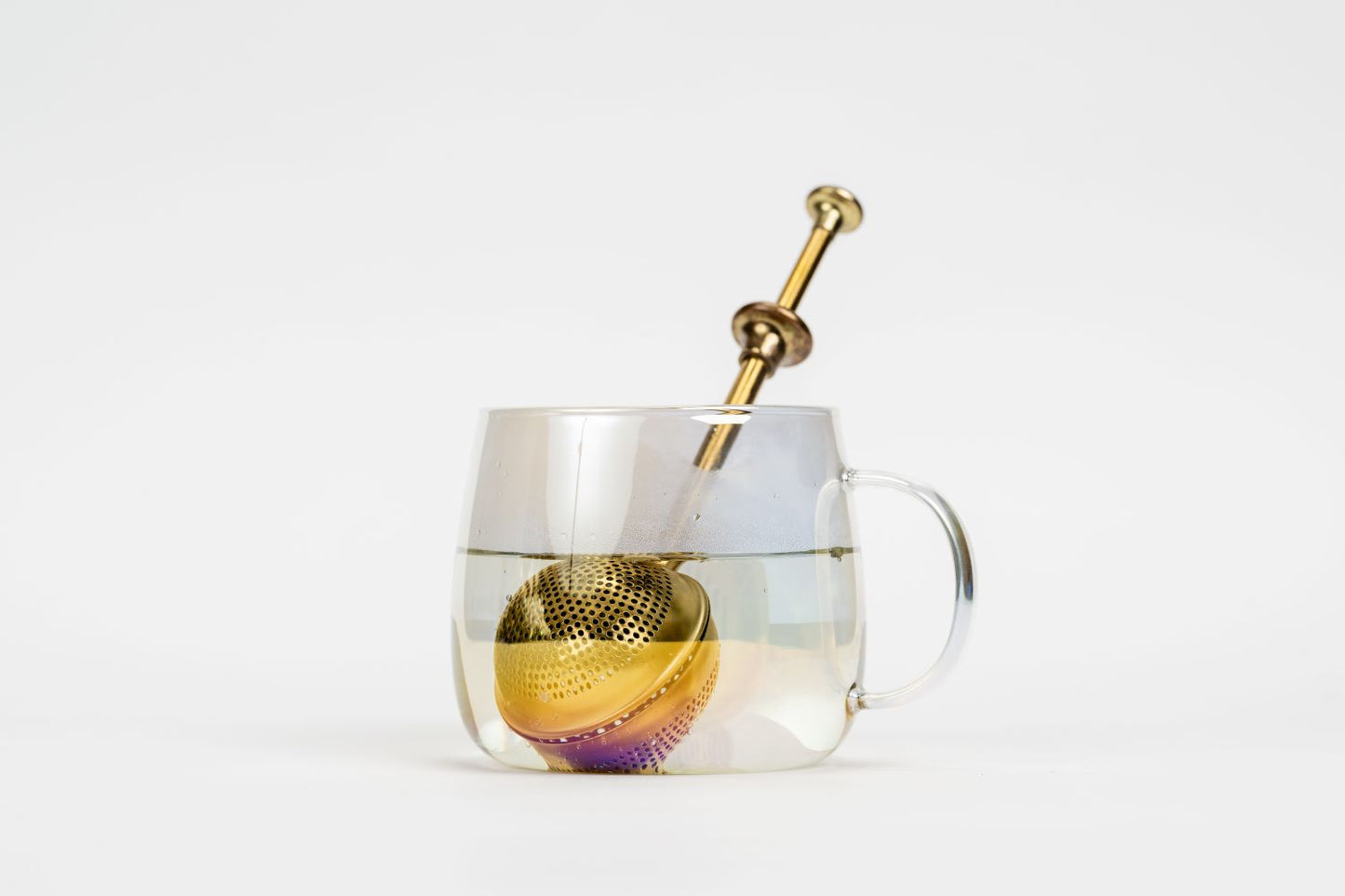 Gold Tea Loose Leaf Tea Infuser with Push Handle-Moonbow