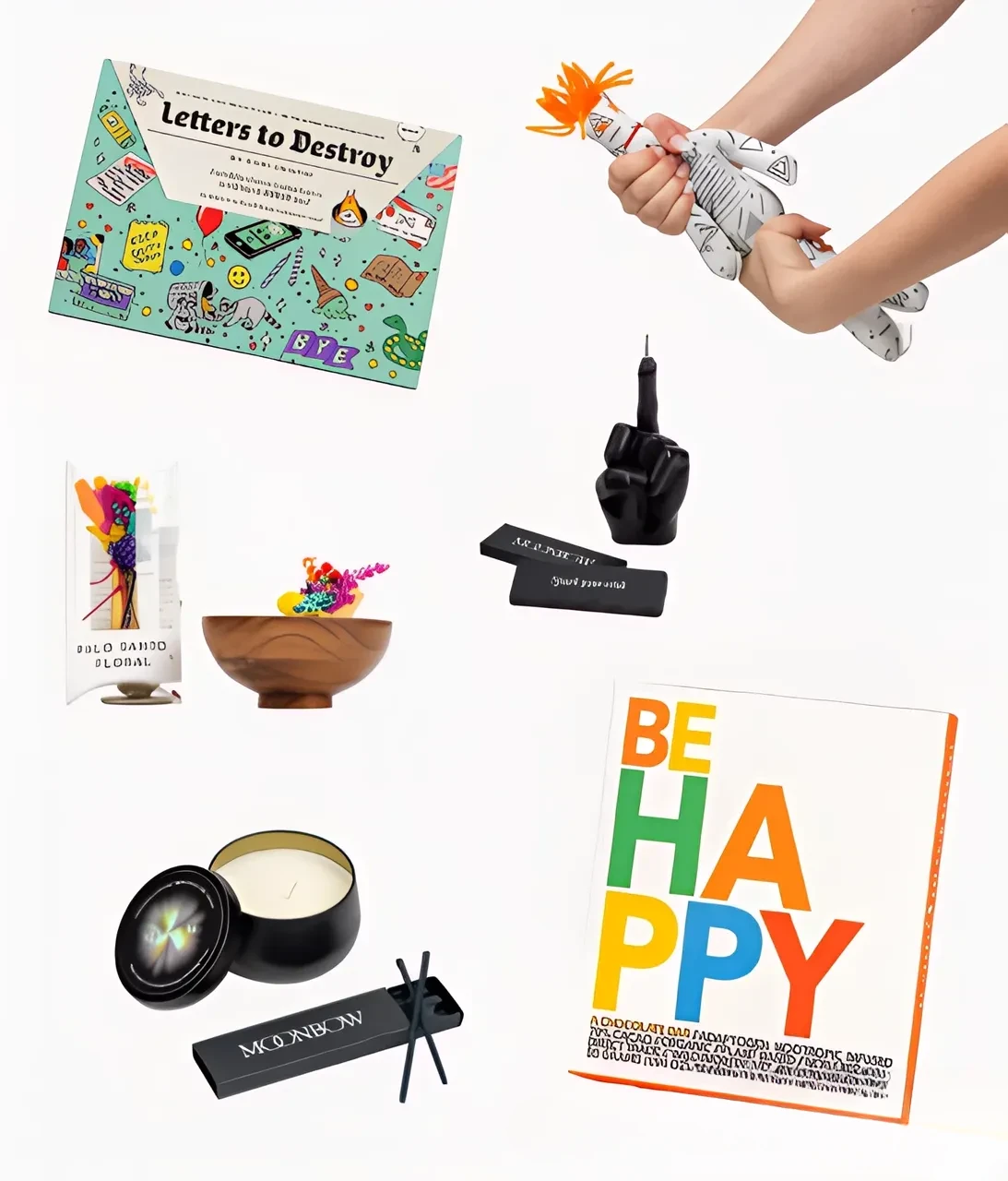 Self-care kit with relaxation and mindfulness products.