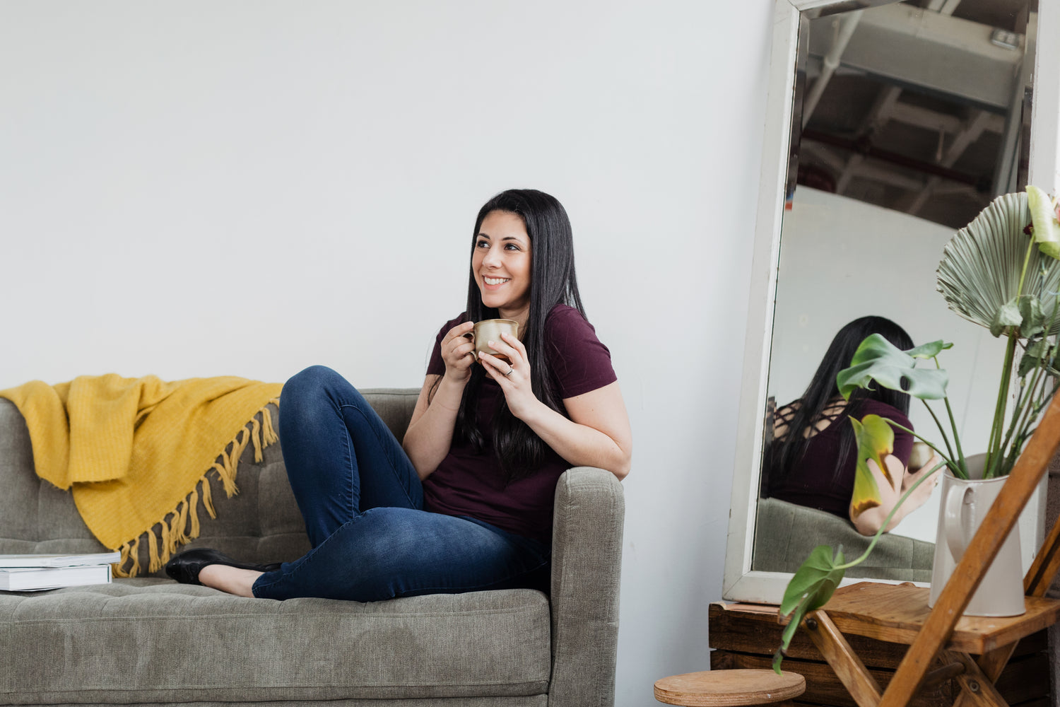 Woman craddles coffee