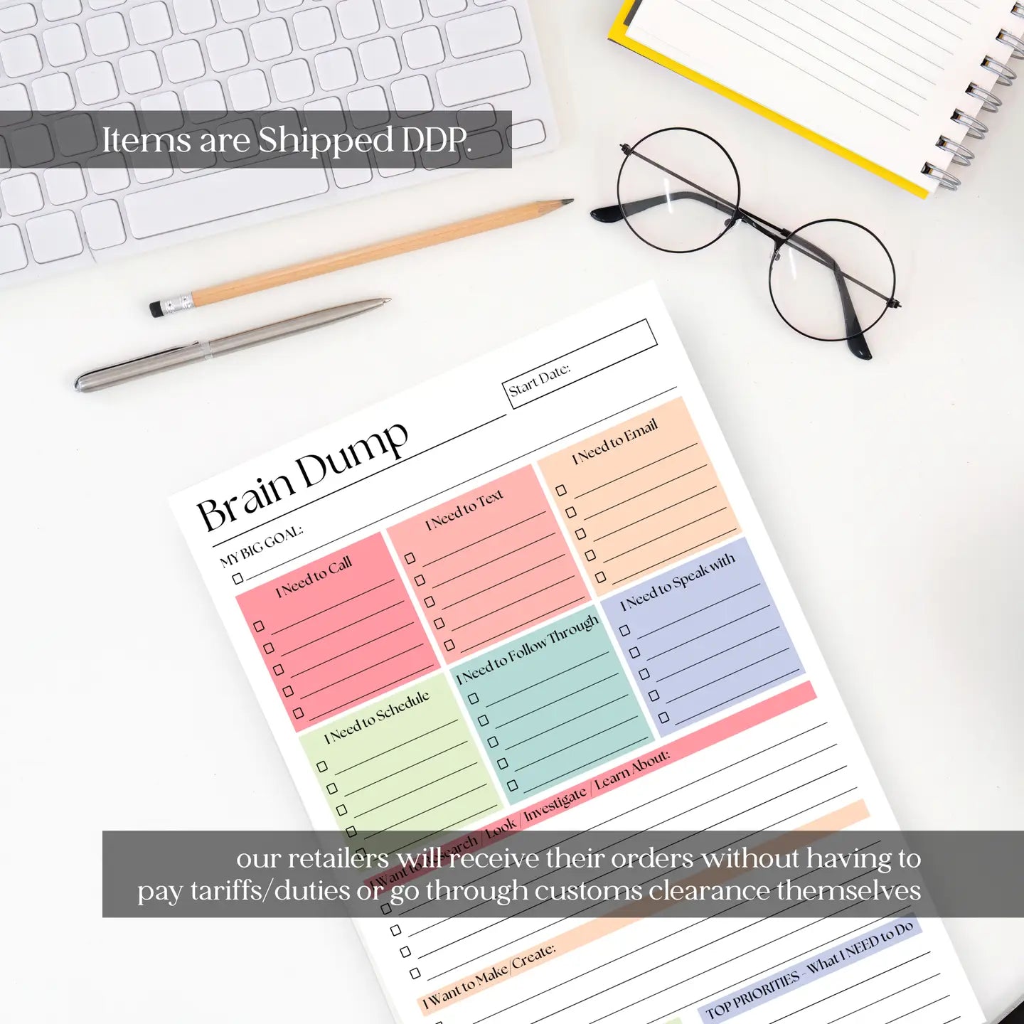 Brain Dump Planner Note Pad